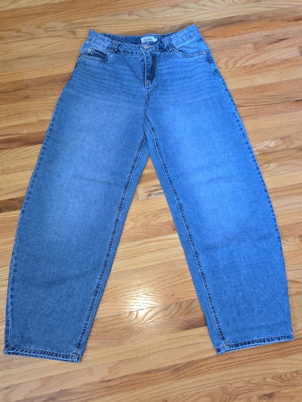 Barrel Leg Low Rise Jeans